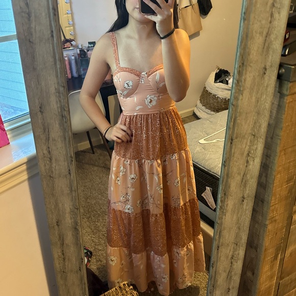 floral tiered maxi dress sz xs nwt - Picture 1 of 5